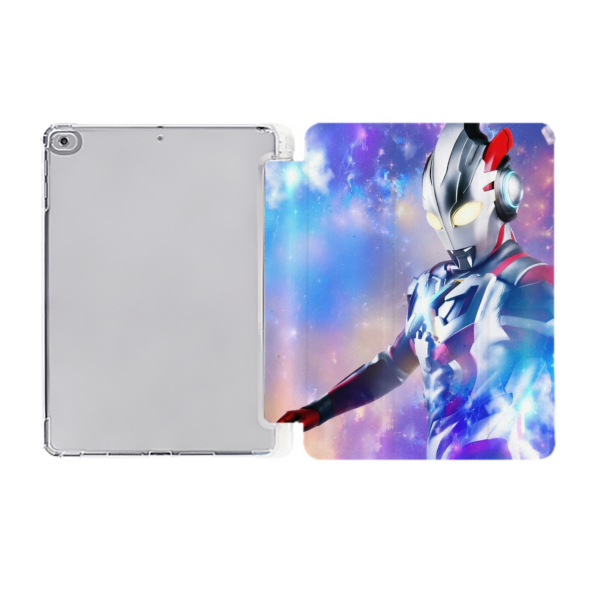 （画像用） ウルトラマン Ultraman IPad ケース ペン収納付き 三つ折りスタンド PUレザー×シリコン 対応機種9.5/10.5/10.9インチ